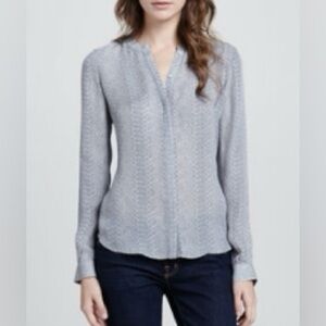 Joie Hanelle Snack Print Silk Button-down Blouse Size Small